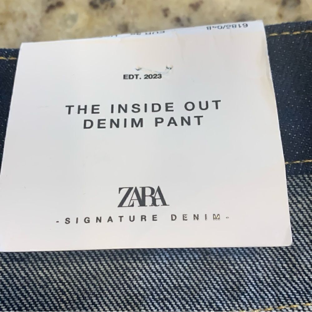 Zara The Inside Out Denim Pant Wide Leg High Rise Size 4 - Picture 10 of 16